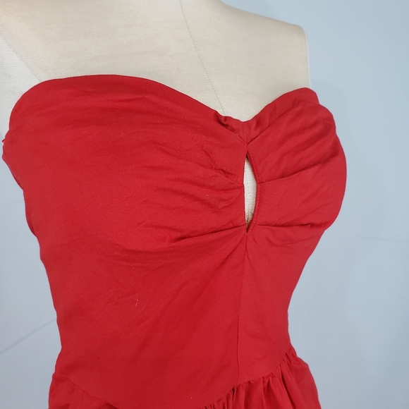 Judith March strapless red sundress size Small - Picture 5 of 6
